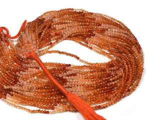 Perles de cornaline naturelle micro-facettées 2,5 mm, perles de cornaline en vrac pour la fabrication de bijoux, vente en gros, approvisionnement en vrac - Product Image 4