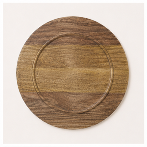 Handcrafted Eco-Friendly Mango Wood Charger <b>Plates</b> Natural Round Wooden Serving Dishes for Luxury Wedding Table <b>Decor</b> - Product Image 4