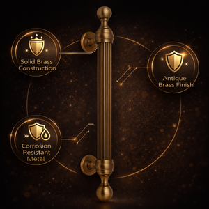 Poignée de porte moderne en laiton Axis |   Poignée de porte d'entrée d'hôtel durable pour portes en bois, adaptée à l'extérieur |   Matériel architectural - Product Image 4