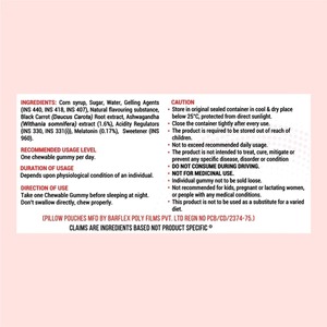 Patanjali Ashwagandha and Melatonin <b>Gummies</b> Herbal Nutritional Supplement Strawberry Flavor 30 Count for Daily Wellness - Product Image 5
