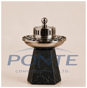 Marble Base Bakhoor Burner Modern Metallic Incense Holder For Home <b>Decor</b> & Aromatherapy Decorative Brass Dhoop Dani For Resin - Product Image 1