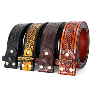 Nuevo Cinturón de Cuero Occidental con Grabado Floral, Hebilla de Pin, Estilo Casual Vintage, Diseño Bordado Duradero, Color Marrón - Product Image 6
