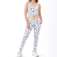 Conjunto Deportivo para Hombre, Talla Grande, para Yoga y Fitness, Sujetador Deportivo y Leggings de Cintura Alta con Cinturón y Encaje, Ropa Deportiva sin Costuras