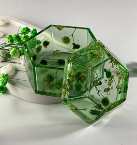 กล่องใส่เครื่องประดับเรซิ่นลายดอกไม้ตกแต่งทำมือ กล่องเก็บของจุกจิกขนาดเล็ก กล่องของขวัญเครื่องประดับเรซิ่นแบบกำหนดเอง - Product Image 1