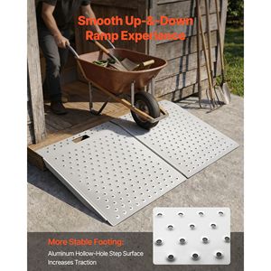 "Aluminum Wheelchair Ramp 29.5x24.3in Non-Slip 750lb Load Cap <b>Walker</b> & <b>Rollator</b> Accessible Ramp" - Product Image 2