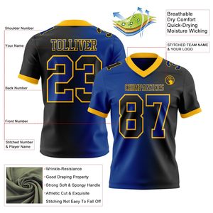 Camiseta de Fútbol Americano al por Mayor, Tejido Interlock, Sublimación, Logotipo Personalizado, Proveedor OEM ODM, Transpirable y de Alto Rendimiento - Product Image 4
