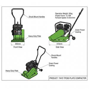 TAYO – Machine de compactage à plaques de 60 kg, haute efficacité, directement de l'usine, produit de pointe dans la catégorie des compacteurs - Product Image 2