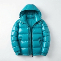 Blouson matelassé brillant à capuche pour homme, chaud et imperméable en nylon, personnalisable, style décontracté et tendance