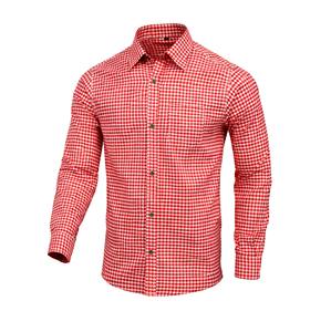 <b>Men</b>’s <b>Red</b> Alpine Bavarian Oktoberfest <b>Shirt</b> Cotton S to 4XL - Product Image 1