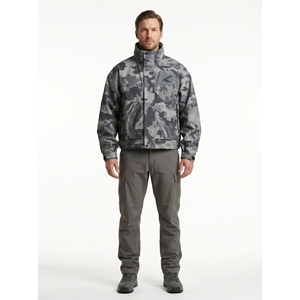 Blouson d'hiver épais imperméable en softshell camouflage personnalisé, coupe bomber courte et carrée, avec fermeture éclair, motif uni, style streetwear, pour la chasse, OEM - Product Image 1