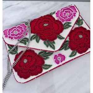 Bolso Tote Tradicional Indio de Lujo Hecho a Mano con Cuentas de Vidrio Multicolor, Asa Tipo Baguette, Artesanal, Duradero, Premium, Casual y a la Moda - Product Image 3