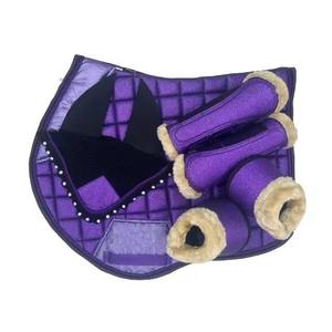 Equestrian Products High Quality Horsing Foam Satin Saddle <b>Colourful</b> Crochet Ear Bonnet Horse Polo Wraps Glitter Saddle Pads <b>Set</b> - Product Image 5