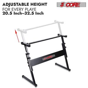 Supporto Regolabile per Pianoforte Elettrico in Metallo a Z, 21-33 Pollici, Capacità 330 Libbre, Pieghevole, per Strumenti Musicali - Product Image 6