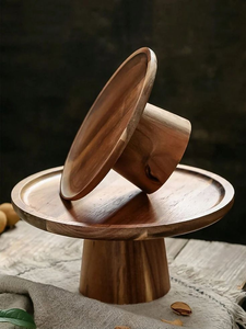 <b>Marble</b> <b>Cake</b> <b>Stand</b> with Wooden Base Long Lasting Support For Heavy <b>Cakes</b> - Product Image 3