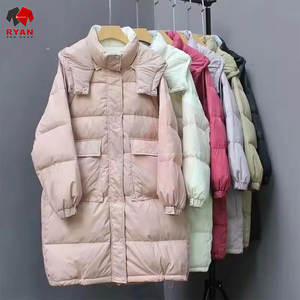 Chaqueta Larga Acolchada para Mujer, Abrigo Cálido con Relleno de Poliéster, Resistente al Agua, Ropa de Invierno - Product Image 4