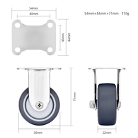 Roulettes industrielles pivotantes en acier inoxydable de 2 pouces (50 mm) avec frein, roulement à billes, pour chariot, personnalisables OEM