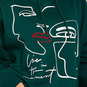 <b>Custom</b> Women Hoodie Polyester Cotton Casual Graphic Pullover Screen Print Personalized OEM Logo Design Streetwear Hooded Top - Product Image 4