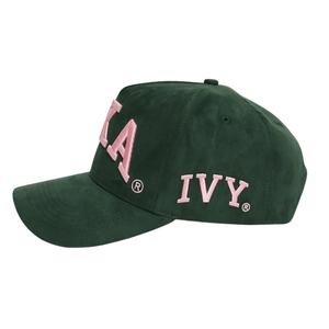 Gorra Snapback Verde Denim para Mujer, Ajustable, con Visera Plana, Diseño de Hiedra Bordado, Inspirada en Hermandades, Estilo Casual Común - Product Image 1