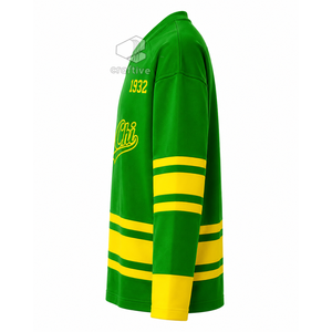 Camiseta de Hockey sobre Hielo de la Hermandad Chi Eta Phi, Verde y Amarilla, Malla de Poliéster, Absorbe la Humedad, Rendimiento Atlético, Ropa Deportiva - Product Image 3