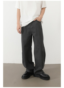 Pantalones Cargo de Mezclilla para Hombre, Corte Recto, Cintura Media, Transpirables, Impermeables, Ecológicos, de Algodón, Estilo Urbano, Color Negro, Otoño - Product Image 6