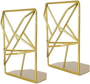 Sujetalibros de metal modernos, elegantes y antideslizantes, soporte para libros para el hogar, oficina, estudio, biblioteca, solución de organización de estanterías - Product Image 1