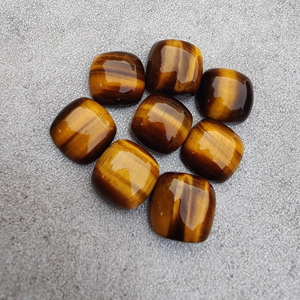 Natural Tiger Eye Cabochon Square <b>Cushion</b> Shape Flat <b>Back</b> Calibrated Loose Gemstone Custom Sizes Available - Product Image 2