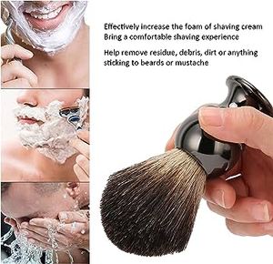 Barber Pro Men Shaving Face Hair Cleaning Brush Wood Handle Pig Hair Bristle Synthetic Finger Beard Brush Grooming Shaving Brush - Product Image 6
