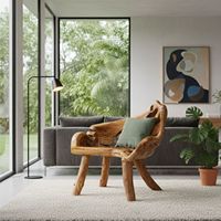 Chaises de console en racine de teck