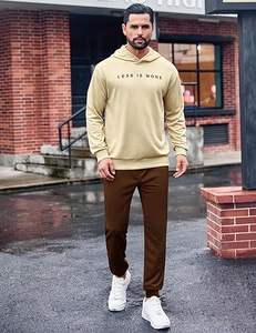 Conjunto deportivo de 2 piezas con capucha para hombre, traje de jogging con estampado de letras, sudadera con capucha informal y pantalones de chándal. - Product Image 3