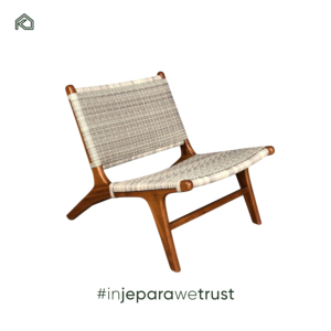 Fauteuil lounge en bois de teck massif fait main avec corde tressée en lin, style moderne du milieu du siècle, style naturel pour salon et balcon - Yuki - Product Image 6