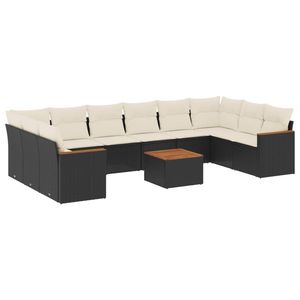 Ensemble de canapés de jardin blanc crème et noir - Product Image 2