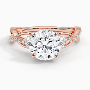 แหวนหมั้นแบบวงแหวนประดับเพชรโมอิสซาไนต์ ชุบทอง 14K เงินแท้ 925 ทรงกลมเจียระไนแบบบริลเลียนท์ - Product Image 3