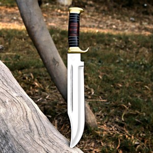 มีดล่าสัตว์ UA Supplies Dunde ใบมีดเหล็กคาร์บอน ด้ามหนัง ใบมีดแบบ Fixed Blade ปลายแหลม ความยาวรวม 18 นิ้ว มีดสำหรับกิจกรรมกลางแจ้ง - Product Image 4
