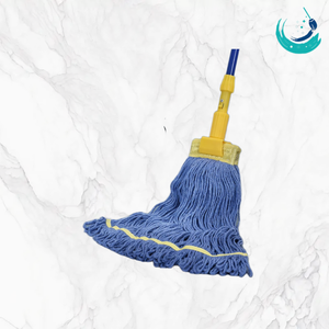 KSR High Quality Cotton Full Colour Yarn Kentucky Mop Heads with 5" Yellow Top Mesh Band for Floor Cleaning System Looped End - Product Image 4