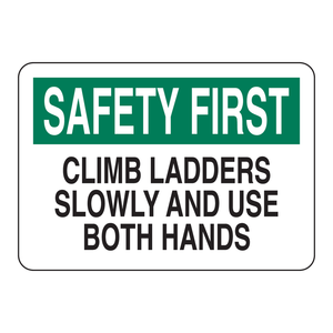 Brady High-Visibility Wall-Mount <b>Ladder</b> <b>Safety</b> Sign Indoor/Outdoor Reflective Traffic Sign Board - Product Image 3