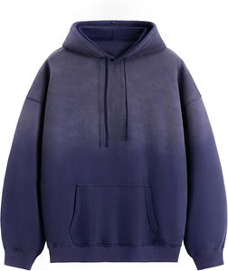 Sudadera con capucha extragrande de algodón grueso French Terry para hombre 2026, estilo vintage lavado, teñido 3D, efecto ácido, teñido liso, venta al por mayor - Product Image 3