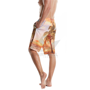 Short de bain pour homme à imprimé palmiers côtiers, léger, séchage rapide, avec cordon de serrage élastique à la taille et poches utilitaires - Product Image 3