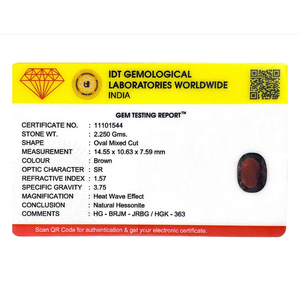 Premium Oval Cut Hessonite Gomed 11.25 Carat Natural Loose Gemstone for Fine Jewelry - Product Image 4