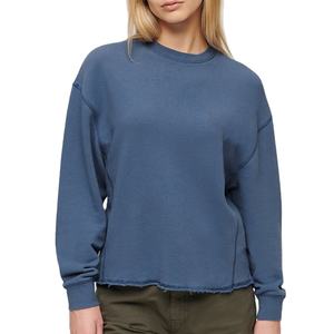 Sweat-shirt pour femme à col rond et manches longues, coupe droite, épaules tombantes, design uni personnalisé, vêtements d'hiver tendance, vente chaude 2024 - Product Image 4