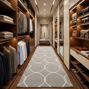 Premium Custom <b>Kitchen</b> <b>Runner</b> <b>Rug</b> Grey Trellis Pattern Hand Tufted Luxury Long Carpet Direct Manufacturer Supply - Product Image 5