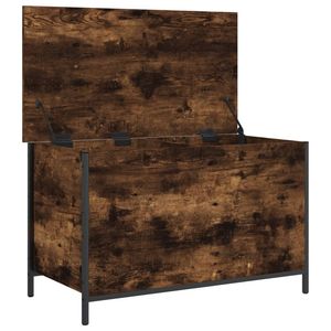 Panca contenitore compatta in legno ingegnerizzato di rovere fumé e metallo per arredamento camera da letto - Product Image 6