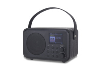 DB-336 ahşap dijital alarmlı saat saat DAB radyo Internet radyo 2.4 "renkli ekran dahili şarj edilebilir pil (2000mAh) dahili
