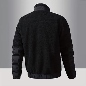 Breathable <b>Men's</b> <b>Sherpa</b> <b>Fleece</b> Jackets Black Color Stand Collar Long Sleeves Full Zip Up Lightweight <b>Sherpa</b> Jackets - Product Image 6