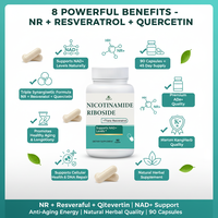 Nicotinamide riboside de haute pureté, 90 capsules, complément anti-âge pour la santé de la peau et le renouvellement cellulaire chez l'adulte