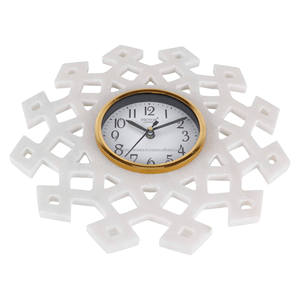 Sleek Antique Style Square Marble Wall <b>Clock</b> AA <b>Battery</b> Powered Elegant Silent Non-Ticking Timepiece for Living Room Decoration - Product Image 2