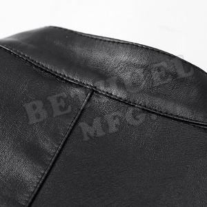 Men's Winter High Quality Genuine Leather <b>Canvas</b> <b>Jacket</b> Business Casual Style Embroidery Breathable Reversible New Biker - Product Image 5