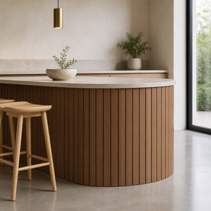 Panel Tambour de Madera Maciza Moderna, Revestimiento Flexible para Muebles de Cocina, Acabado Natural, Diseño de Madera, Panel Flexible de Madera Maciza - Product Image 3