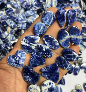 Sodalite ต่างหูหินคู่ Cabochon เพชรพลอยสีฟ้าธรรมชาติและคริสตัลเพชรพลอยเหลี่ยมหลวมสำหรับการทำเครื่องประดับหิน - Product Image 1