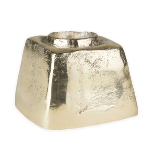 Petit vase à fleurs en métal doré de style nordique |   Vase à fleurs de bureau texturé minimaliste |   Vases de luxe pour centre de table de mariage haut de gamme - Product Image 1