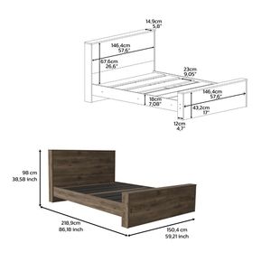 Barrie Full Size Base del letto in legno con testiera - Product Image 5